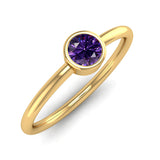 Fairtrade Yellow Gold Solitaire Amethyst February Birthstone Ring, Jeweller's Loupe