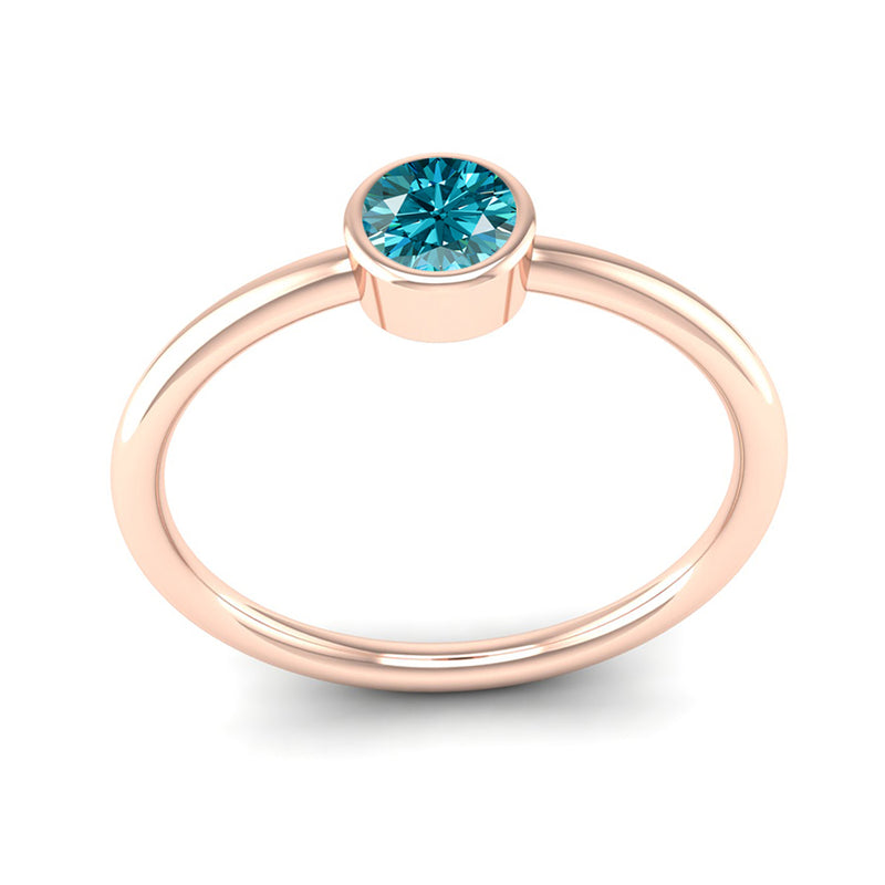 Fairtrade Rose Gold Solitaire Aquamarine March Birthstone Ring, Jeweller's Loupe