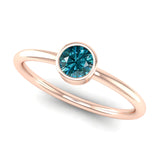 Fairtrade Rose Gold Solitaire Blue Topaz December Birthstone Ring, Jeweller's Loupe