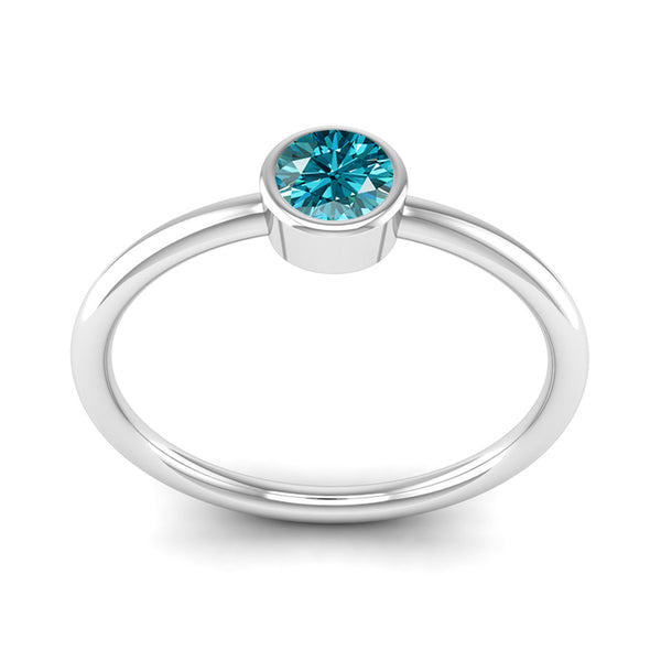 Ethically-sourced Platinum Solitaire Aquamarine March Birthstone Ring, Jeweller's Loupe