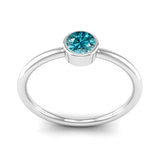 Fairtrade White Gold Solitaire Aquamarine March Birthstone Ring, Jeweller's Loupe