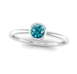 Fairtrade Silver Solitaire Aquamarine March Birthstone Ring, Jeweller's Loupe