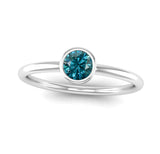 Fairtrade Silver Solitaire Blue Topaz December Birthstone Ring, Jeweller's Loupe