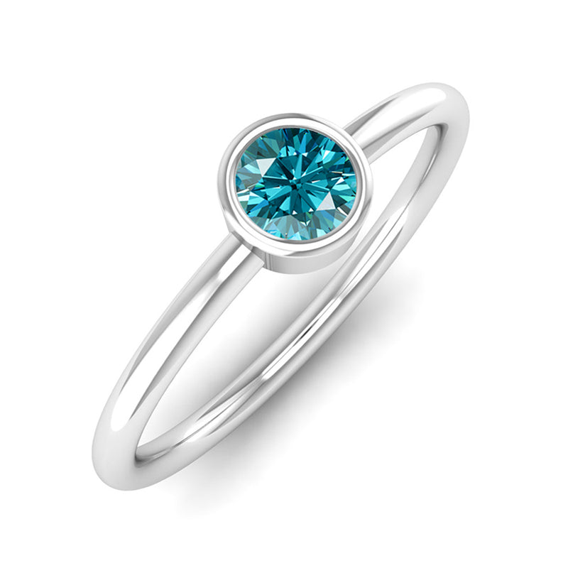 Ethically-sourced Platinum Solitaire Aquamarine March Birthstone Ring, Jeweller's Loupe