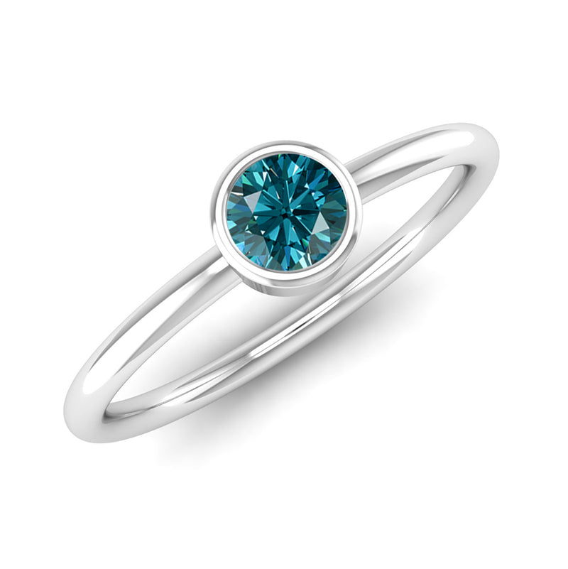 Fairtrade Silver Solitaire Blue Topaz December Birthstone Ring, Jeweller's Loupe