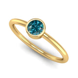 Fairtrade Yellow Gold Solitaire Blue Topaz December Birthstone Ring, Jeweller's Loupe