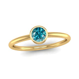 Fairtrade Yellow Gold Solitaire Aquamarine March Birthstone Ring, Jeweller's Loupe