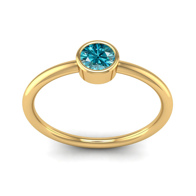 Fairtrade Yellow Gold Solitaire Aquamarine March Birthstone Ring, Jeweller's Loupe