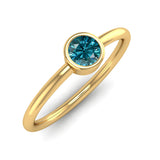 Fairtrade Yellow Gold Solitaire Blue Topaz December Birthstone Ring, Jeweller's Loupe