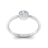 Platinum Solitaire Round Brilliant Cut Lab Diamond Birthstone Ring