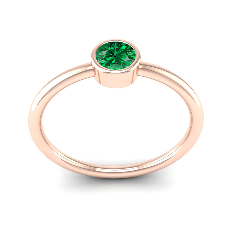 Fairtrade Rose Gold Solitaire Emerald May Birthstone Ring