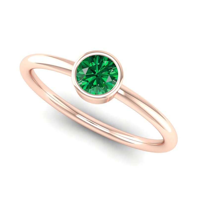 Fairtrade Rose Gold Solitaire Emerald May Birthstone Ring