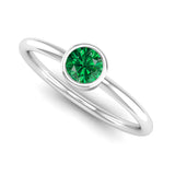 Ethically-sourced Platinum Solitaire Emerald May Birthstone Ring