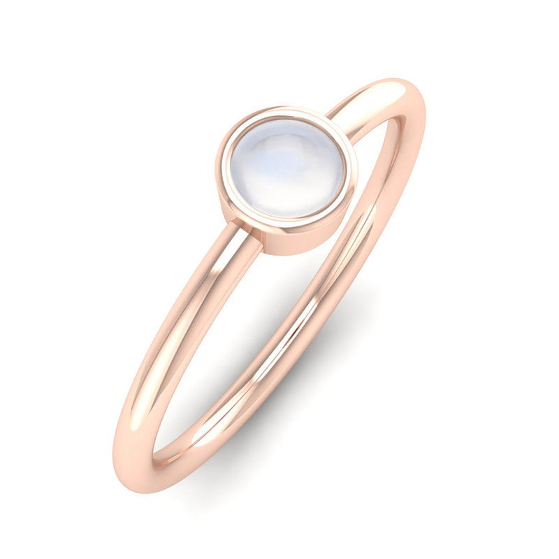 Fairtrade Rose Gold Solitaire Moonstone June Birthstone Ring