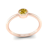 Fairtrade Rose Gold Solitaire Yellow Topaz November Birthstone Ring, Jeweller's Loupe