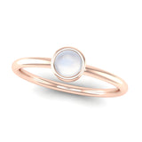 Fairtrade Rose Gold Solitaire Moonstone June Birthstone Ring