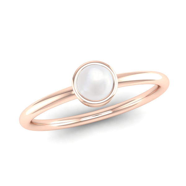 Fairtrade Rose Gold Solitaire Pearl June Birthstone Ring