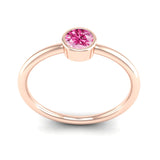 Fairtrade Rose Gold Solitaire Pink Tourmaline October Birthstone Ring, Jeweller's Loupe
