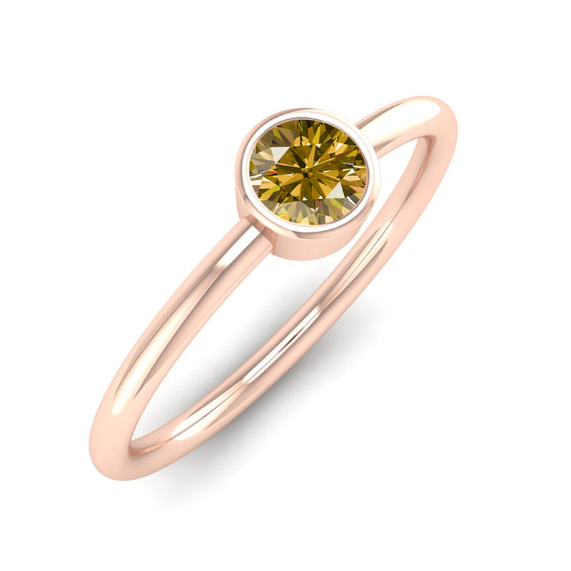 Fairtrade Rose Gold Solitaire Citrine November Birthstone Ring, Jeweller's Loupe