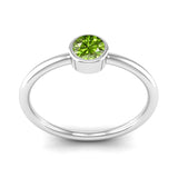 Fairtrade White Gold Solitaire Peridot August Birthstone Ring, Jeweller's Loupe