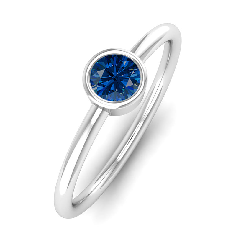 Ethically-sourced Platinum Solitaire Sapphire September Birthstone Ring, , Jeweller's Loupe