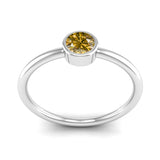 Ethically-sourced Platinum Solitaire Citrine November Birthstone Ring, Jeweller's Loupe