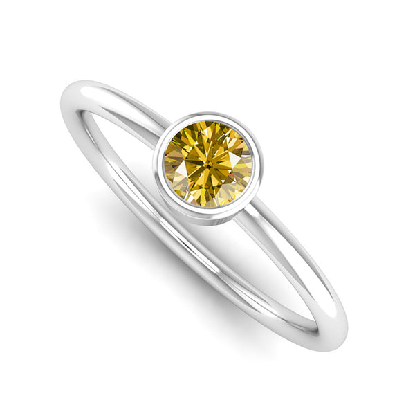 Fairtrade White Gold Solitaire Yellow Topaz November Birthstone Ring, Jeweller's Loupe