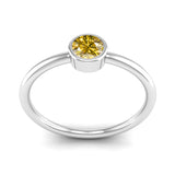 Ethically-sourced Platinum Solitaire Yellow Topaz November Birthstone Ring, Jeweller's Loupe