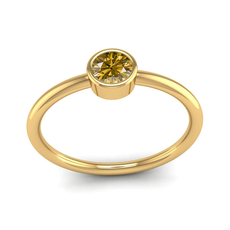 Fairtrade Yellow Gold Solitaire Citrine November Birthstone Ring, Jeweller's Loupe