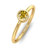 Fairtrade Yellow Gold Solitaire Yellow Topaz November Birthstone Ring, Jeweller's Loupe
