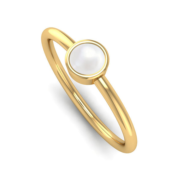 Fairtrade Yellow Gold Solitaire Pearl June Birthstone Ring