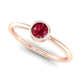Fairtrade Rose Gold Solitaire Ruby July Birthstone Ring, Jeweller's loupe