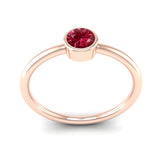 Fairtrade Rose Gold Solitaire Ruby July Birthstone Ring, Jeweller's loupe