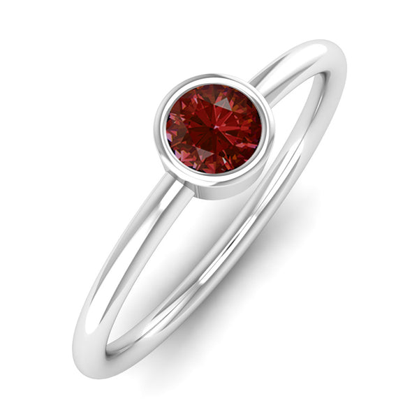 Fairtrade White Gold Solitaire Garnet January Birthstone Ring, Jeweller's Loupe