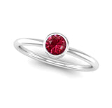 Fairtrade Silver Solitaire Ruby July Birthstone Ring, Jeweller's Loupe