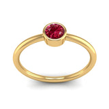 Fairtrade Yellow Gold Solitaire Ruby July Birthstone Ring, Jeweller's loupe