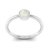 Fairtrade Silver Solitaire Opal October Birthstone Ring, Jeweller's Loupe