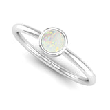 Fairtrade Silver Solitaire Opal October Birthstone Ring, Jeweller's Loupe