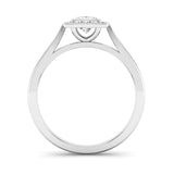 Princess Cut Diamond Halo Engagement Ring with a Cushion Shaped Head - Jeweller's Loupe