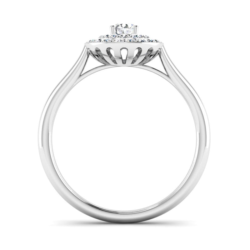 Round Brilliant Cut Diamond Double Halo Engagement Ring - Jeweller's Loupe