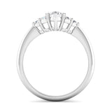 Oval and Round Brilliant Cut Diamond Cluster Engagement Ring - Jeweller's Loupe