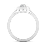 Round Brilliant Cut Diamond Octagonal Split Halo Engagement Ring - Jeweller's Loupe