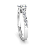 Oval Cut Diamond Engagement Ring with Diamond Set Shoulders - Jeweller's Loupe