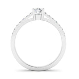 Oval Cut Diamond Engagement Ring with Diamond Set Shoulders - Jeweller's Loupe