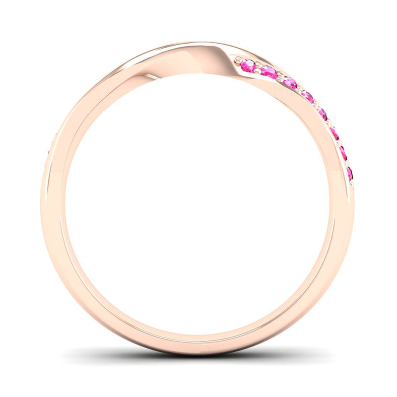 Fairtrade Rose Gold Pink Tourmaline Twist Eternity Ring - Jeweller's Loupe