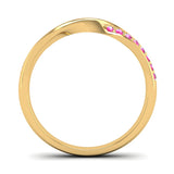 Fairtrade Yellow Gold Pink Tourmaline Twist Eternity Ring - Jeweller's Loupe