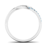 Fairtrade White Gold Aquamarine Twist Eternity Ring - Jeweller's Loupe