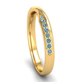Fairtrade Yellow Gold Aquamarine Twist Eternity Ring - Jeweller's Loupe