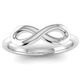 Fairtrade White Gold Infinity Symbol Ring - Jeweller's Loupe