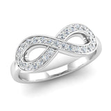 Fairtrade White Gold Diamond Set Infinity Symbol Ring - Jeweller's Loupe